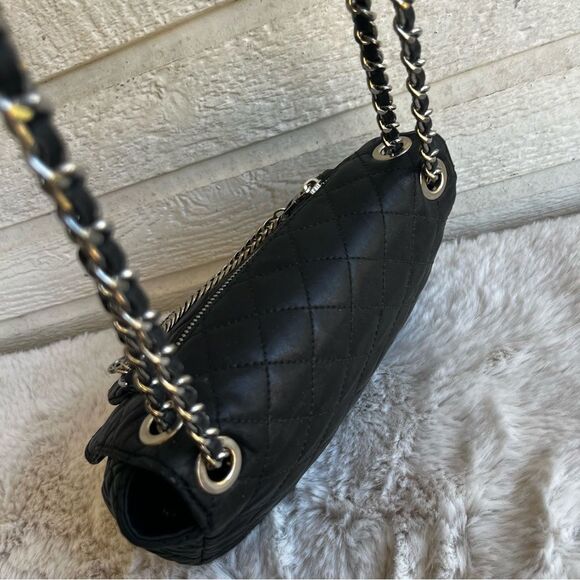 MICHAEL KORS Black Flap Cheyenne Crossbody Quilted Chain Shoulder Bag Mercer - Picture 8 of 13